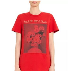 Max Mara Rosso Red Tee Women’s Small Cotton Designer